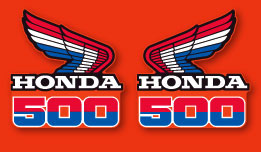 1985 CR500R gas tank decals