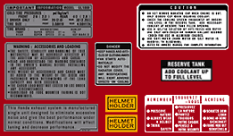 1978-79 Honda GL1000 Goldwing Warning Decals